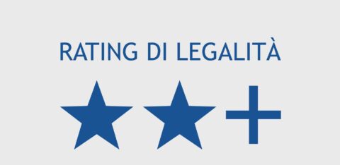 Due stelle e un più indicano il rating di legalità come specificato dalla scritta sovrastante