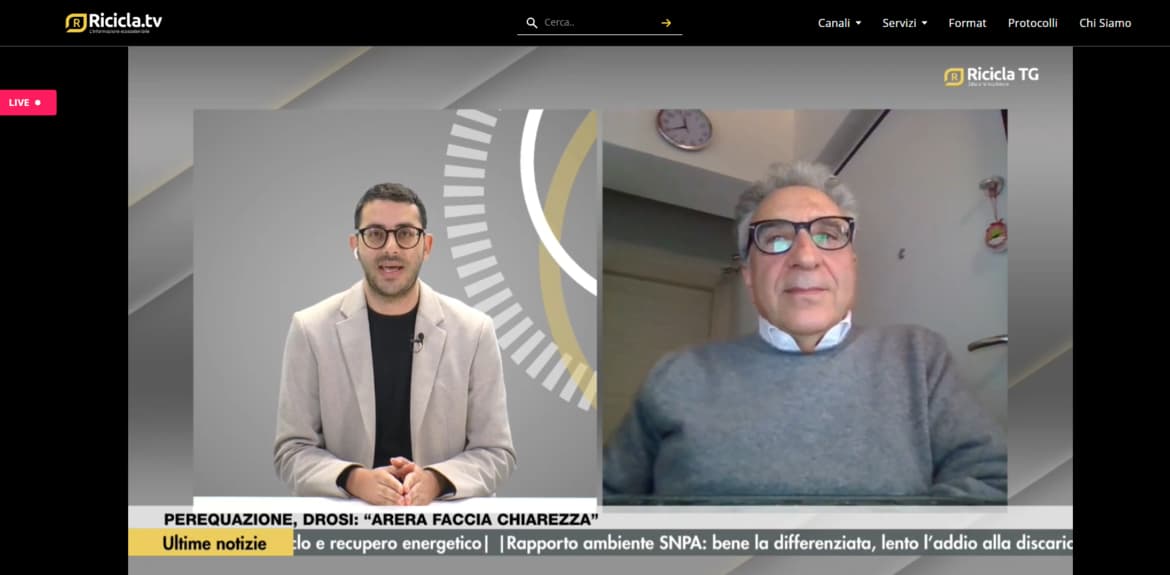 Screenshot dell'intervista a Gaetano Drosi