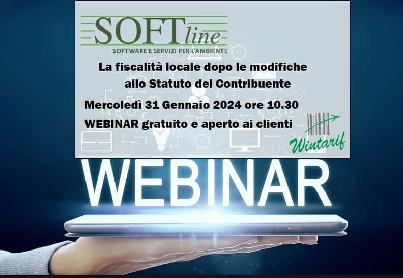 Una mano che regge un notebook e i dettagli del webinar di Softline