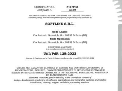 Softline è certificata per la parità di genere