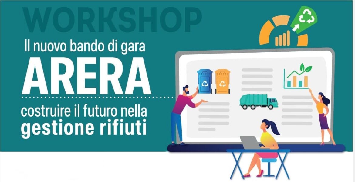 La locandina del workshop "Il nuovo bando di gara Arera: costruire il futuro nella gestione rifiuti" al Green Med.