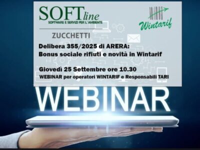 Bonus sociale rifiuti: un webinar di Softline per gli utenti di Wintarif