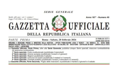 La Gazzetta Ufficiale del 28 febbraio 2026