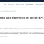 Schermata con aggiornamento Rentri