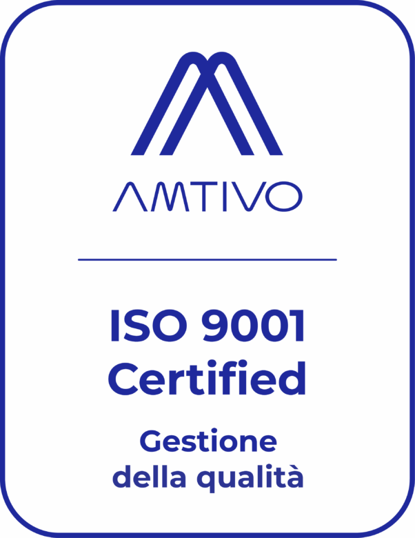 Logo certificazione ISO 9001 Amtivo