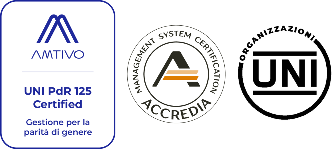 Logo certificazione UNI PdR 125 Amtivo